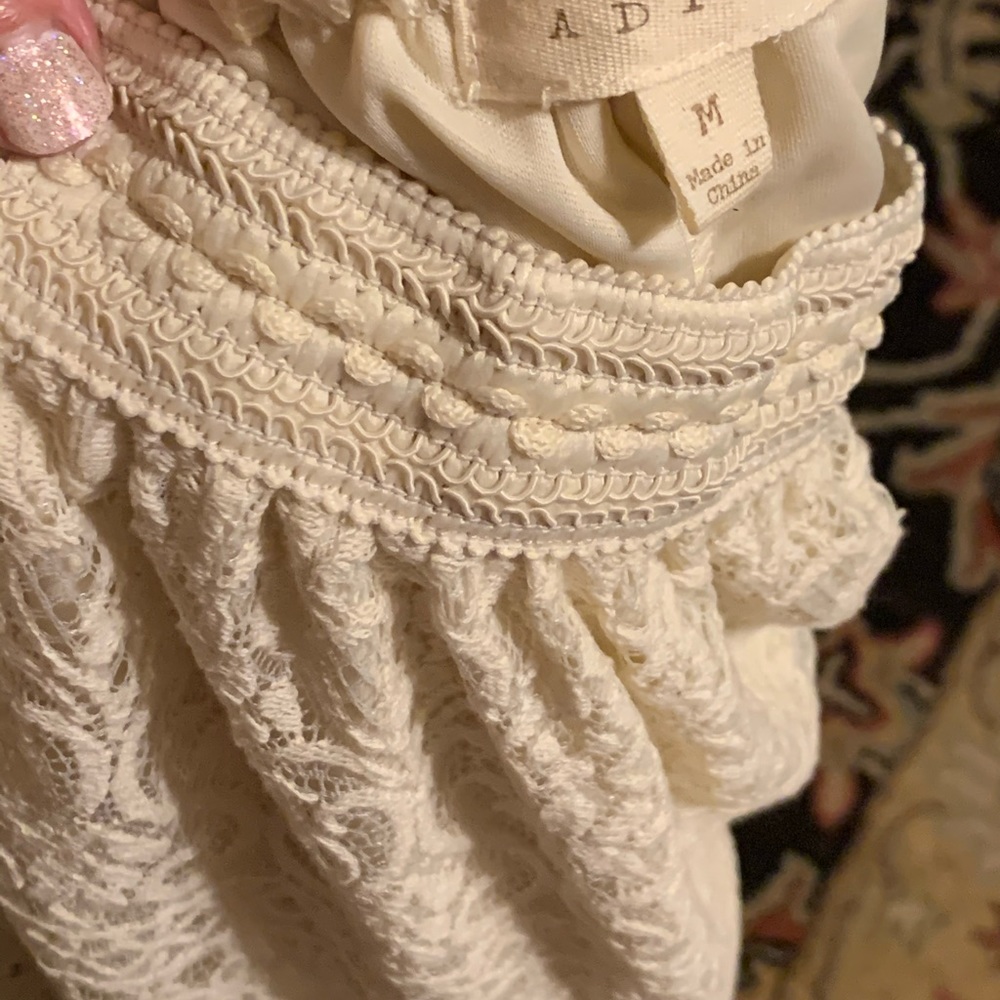 Adiva Cream Lace Top size  M NWOT Cottagecore - Picture 4 of 7